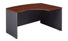 Bush Business Furniture L Bow Desk Right Handed Hansen Cherry/Graphite Gray