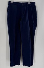 Polo Ralph Lauren Pants Mens 34x32 Navy Blue Ethan Chino Pleated Front Casual