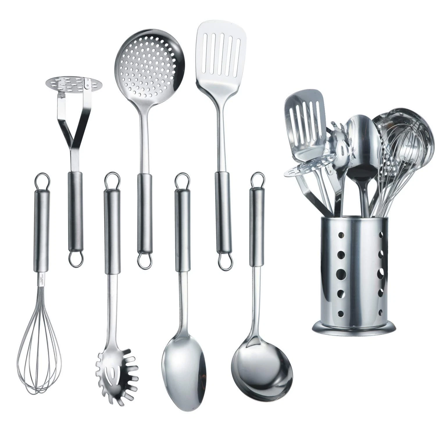 Berglander Cooking Utensil Set 8 Piece, Stainless Steel 8 Pieces, A. 8 Pieces
