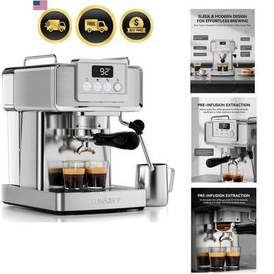 Espresso Machine 20 Bar, Stainless Steel Espresso Maker Professiona with Powe...