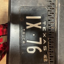 Matrícula de Texas 1962 vintage 1X 76