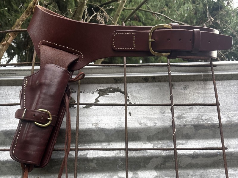 Triple K Cheyenne Western Drop Holster #114-16 5 1/2 & Wyoming 110-L  C-22 Belt 