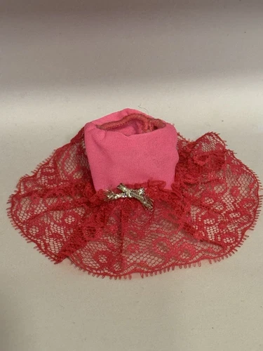 VINTAGE BARBIE FASHION PAK PETTI-PINKS SILVER 'N SATIN HOT PINK SLIP RARE #2 TLC