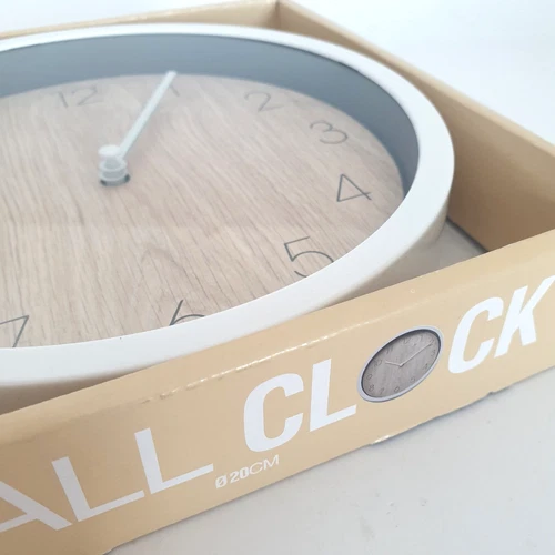 Silent Wall Clock 20 cm White Wood Look, photo 3