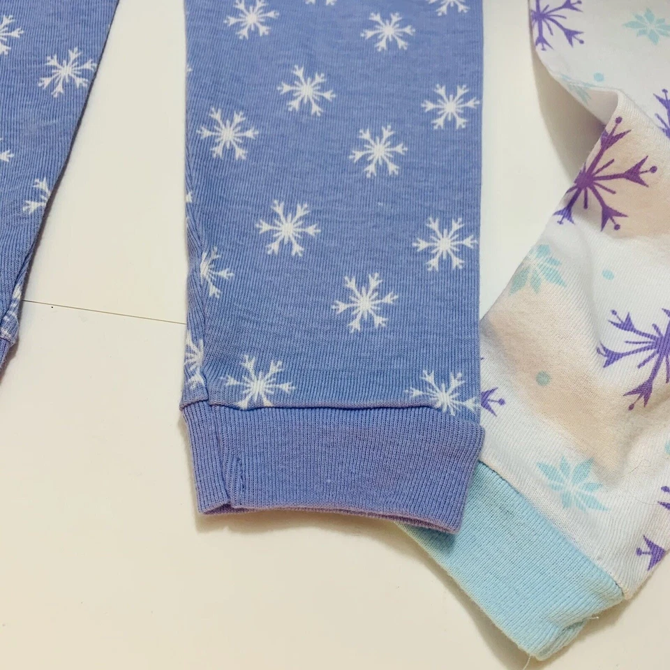 Conjunto de pijama de algodón ajustado manga larga de 4 piezas Disney Frozen Elsa Anna niña talla 4 Foto 4 de 4