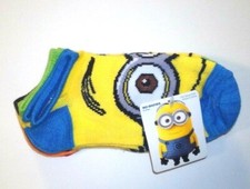 Minions Toddler Boys Girls No Shows Ankle Socks 5pk Size 6-8.5 NWT
