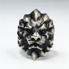 Leo The Lion king style 925 sterling silver handmade Heavy Biker Rock men's Ring