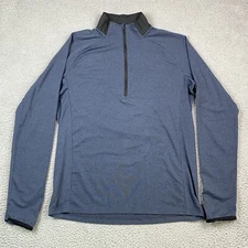 REI Co op Men's Size M Blue Active Pursuits 1/2 Zip Long Sleeve Hiking Shirt EUC