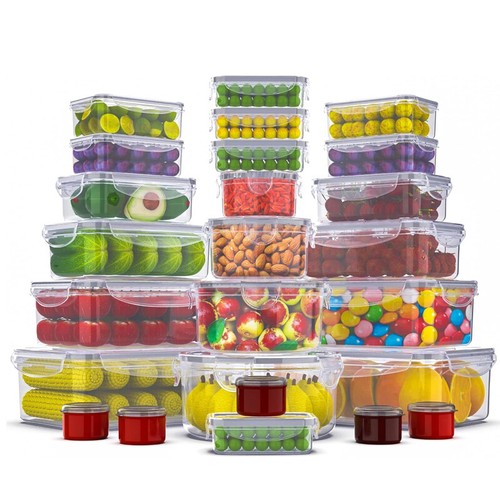 25 Pcs Food Storage Container Box Stackable Kitchen Organizer W/ Lid Leak Proof