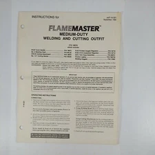 Flamemaster Medium Duty Welding & Cutting Outfit 18874 Instructions 1985