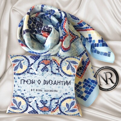 Kopftücher Halstuch Schal Kopftuch Bandana Design Tuch 90x90cm Träume von Byzanz