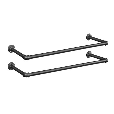 SONGMICS Kleiderstange (2 St) Wandmontage 92 x 30 x 7,5 cm HSR67BK02