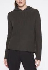 Athleta arbor Olive Green Gray Ribbed Oversized Rest Day Hooded Sweater size XXS