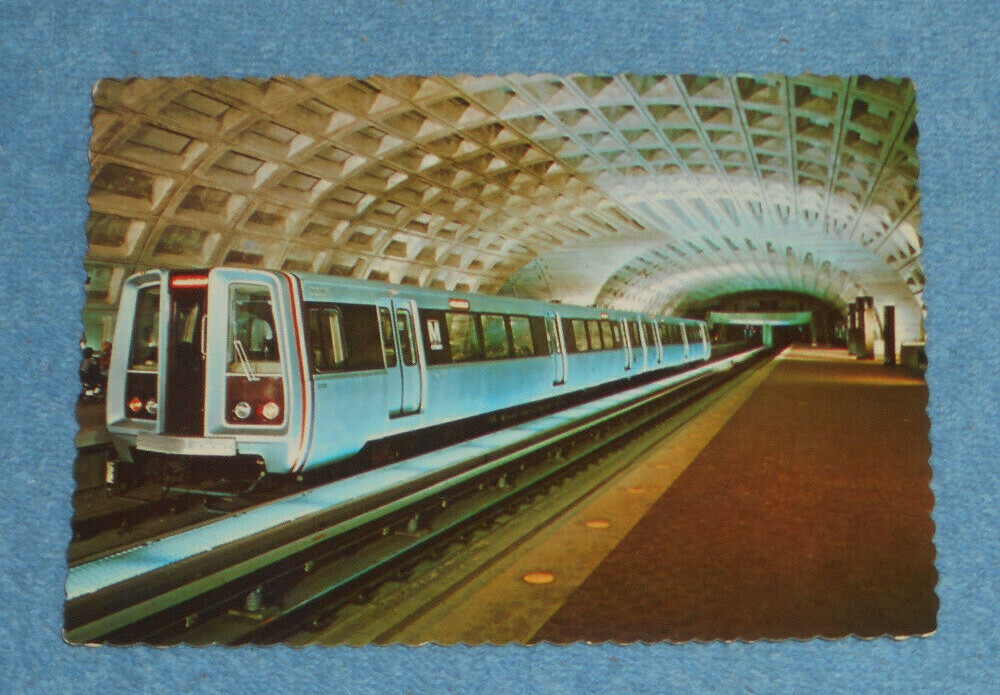Vintage Postcard Metro Train In Station Under Washington DC | eBay