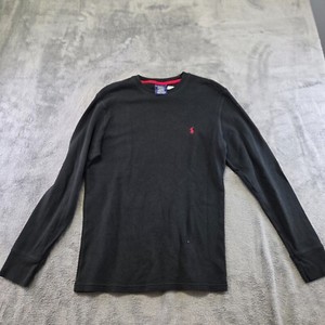 Polo Ralph Lauren Sleepwear Shirt Mens Size Small Black 100% Cotton Long Sleeve