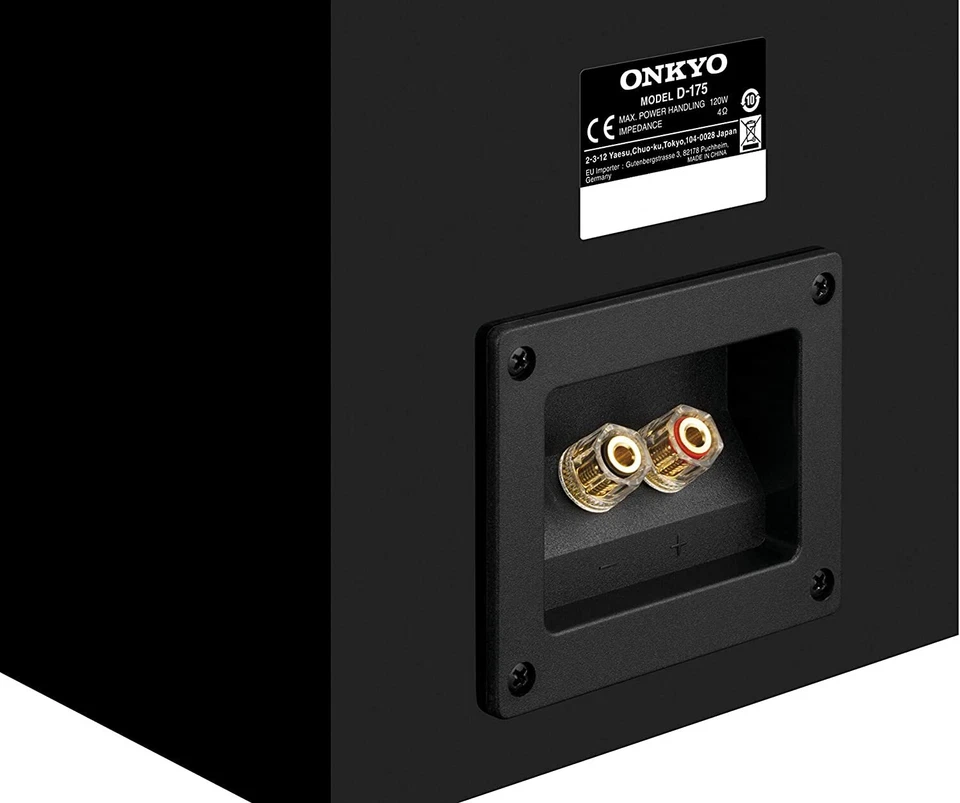 Onkyo D-175B Altoparlante Bass Reflex A Due Vie, Per Home Theater, HiFi, Nero - Immagine 2 di 3