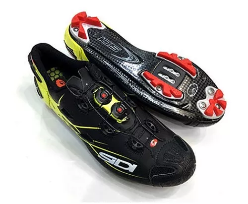 New Sidi Tiger MTB Cycling Shoes Matt Black Yellow Fluo EU45 eBay