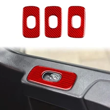 3Pcs For Benz G-Class W463 G55 2004-12 Red Carbon Fiber Window Lift Switch Cover