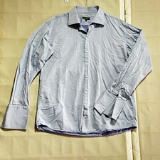 Holt Renfrew Shirt Long Sleeve Light Blue Cotton Mens 18 Tall