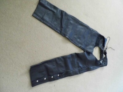 UNIK Premium black leather motorcycle chaps riding XXXL pants good condition