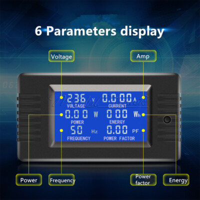 5A/10A/100A Battery Tester DC Voltage Current Power Capacity Meter AC 80~260V