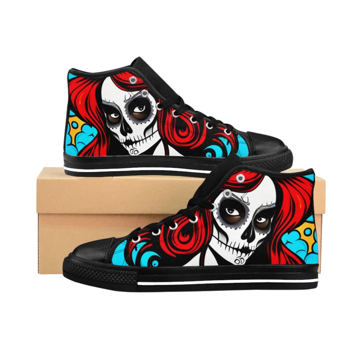Men's Classic Sneakers Sugar Skull Lady Comic Book Pop Art custom made