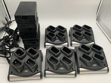 LOT OF 5 MOTOROLA SAC9000-4000 4-SLOT BATTERY CHARGER CRADLE w/ AC ADAPTER