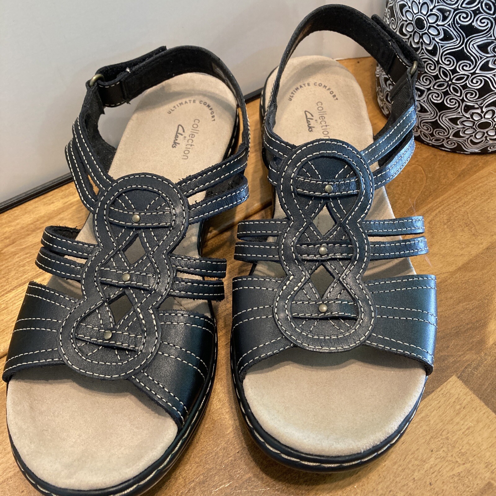 Collection by CLARKS Leisa Janna Sandal Black NEW Women's Size 8.5W Slides  NICE | eBay