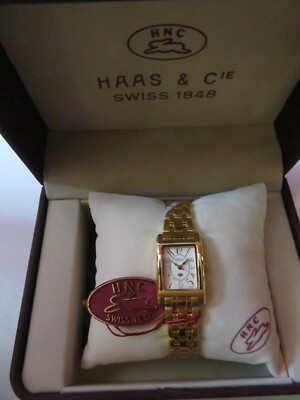 Haas & Cie Schweizer Damenuhr 1848 Zifferblatt und Armband vergoldet. 385,00  Neu