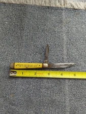 Vintage Camco By Camillus USA 2 Blade Pocket Knife With Advertising Western...