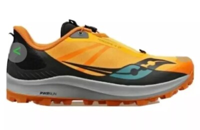 Gr. 42 TRAILRUNNING-SCHUHE SAUCONY PEREGRINE 12 ST (BLACK/GOLD) HERREN