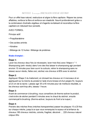 Lissage bresilien VOGUE Définitif kIT 100ml - Photo 3/3