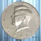 1996 S Silver Kennedy Gem Proof 90% Silver Half Dollar, Taken From Proof Set