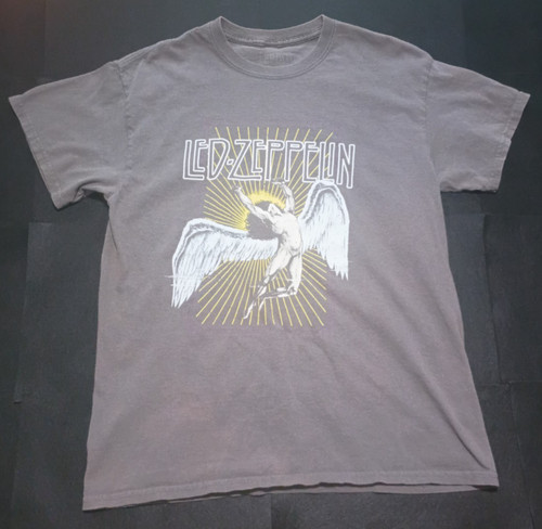 Led Zeppelin Winged Man 1975 US Concert Tour Shirt Adult Small/Medium Faded Gray
