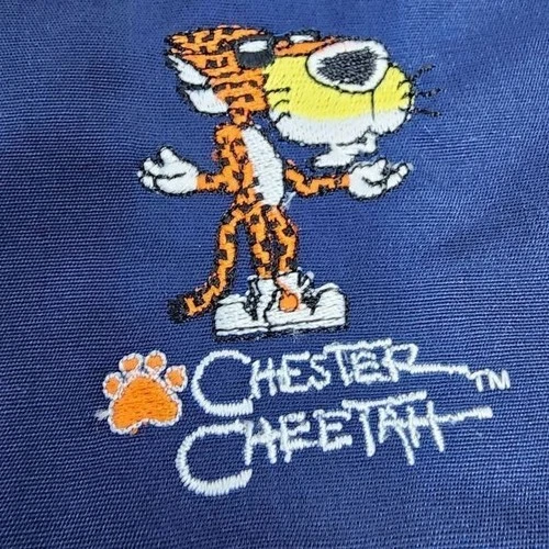 MBA Chester Cheetah Jacket Mens XL Blue Vintage Harrington Windbreaker Cheetos image 4