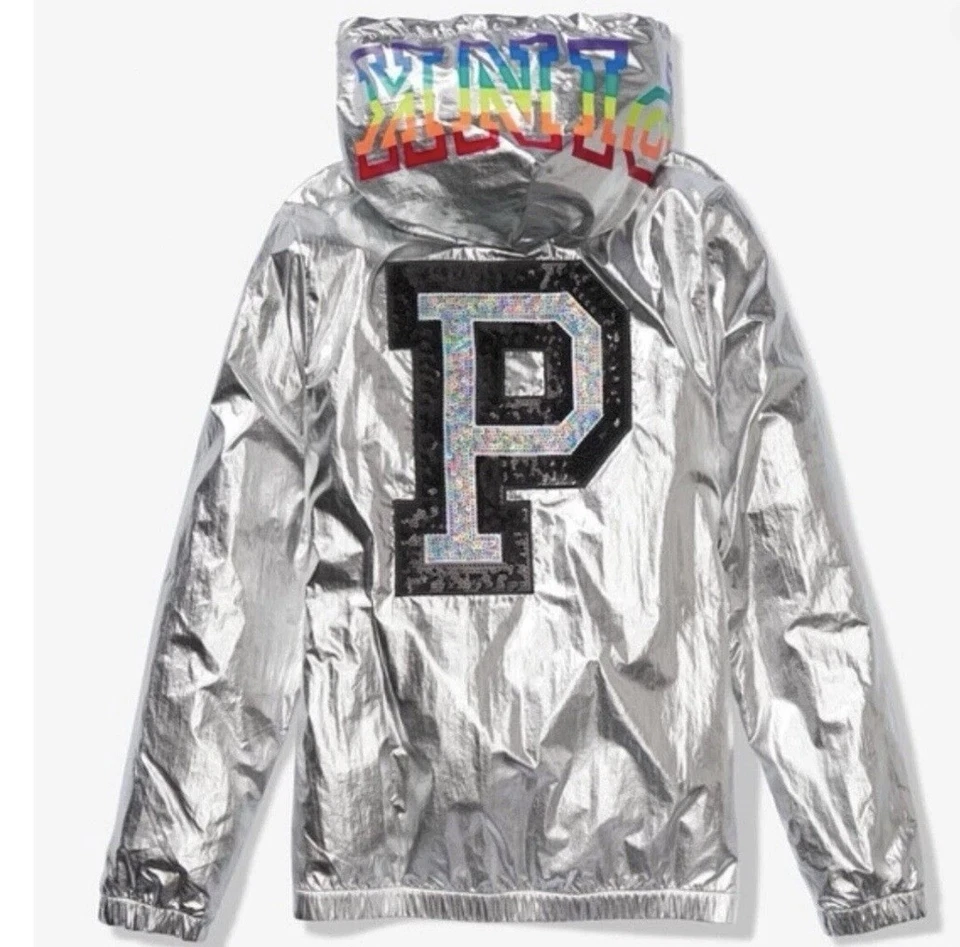 Chaqueta Victoria’s Secret ROSA Plateada Anorak Desfile de Moda EXCLUSIVA XS S 2018 Foto 2 de 4