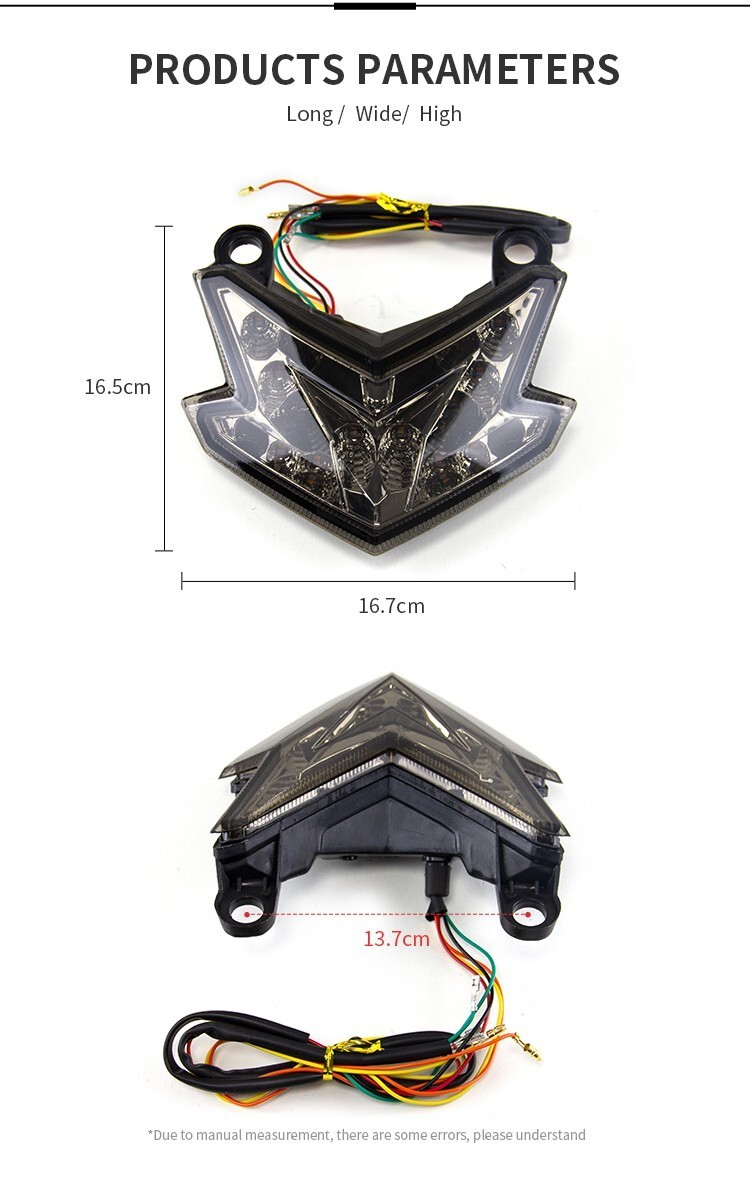 Clear Turn Signal LED Tail Light For Kawasaki Z800/ Ninja Z125