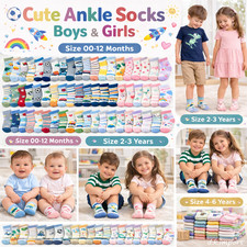 12 Pair Baby Boy Girl Toddler Children Socks Ankle Random Pattern Color Lots