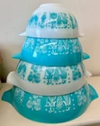 Vintage Set Of (4) Pyrex Amish Butterprint Cinderella Nesting Mixing Bowls Excel