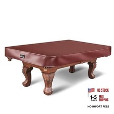 Pool Table Cover, Heavy Duty Leatherette Billiard 8FT 100" x 56" x 8" Brown