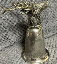 LARGE Vintage 1970’s GUCCI ITALY Silver Plated, Pewter Stag Stirrup Cup