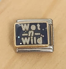 Wet And Wild Girls Gone italian Charm 9mm Bracelet Link gift  Dark Blue Enamel