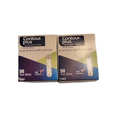 Contour Plus Blood Glucose Test Strips 50 Count Expire 06/30/2027
