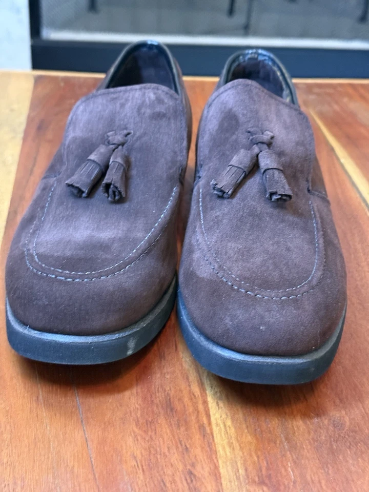 Hush Puppies Women’s Size 10 M Brown Suede Tassle Loafers With Leather Lining - Image 2 of 4