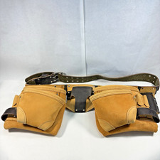 AWP Heavy Duty Leather Tool Belt Apron Modl 1LT 428 11 Pocket Carpenter Clean