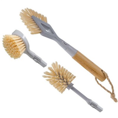 Dish Brush Kit Cup Washing Brush Cleaning Scrubber with Handle for Kitchen