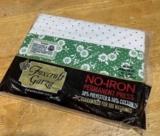 Vtg Foxcroft Garza Full Flat Sheet Green Dot ...