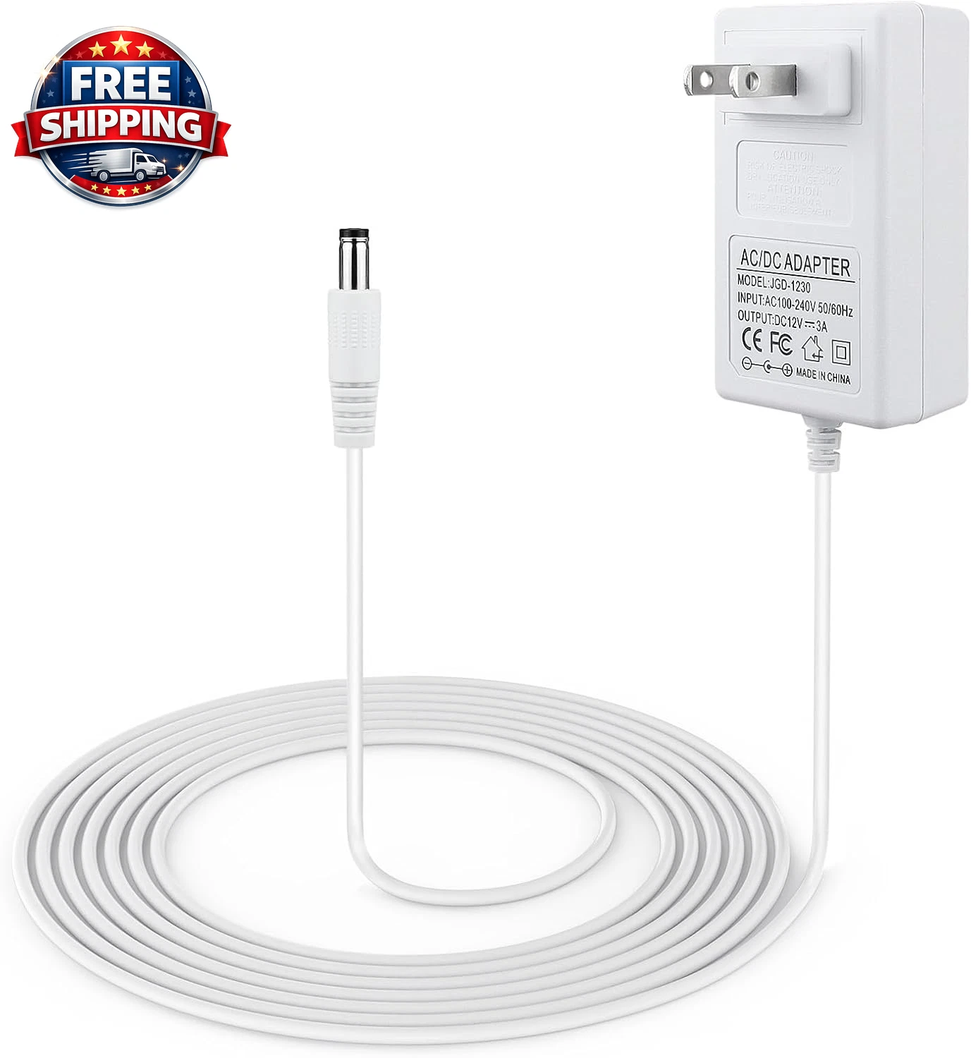 10 Ft Power Cord for 4Moms Mamaroo 4, 12V 3A Charger for Rockaroo Baby Swing, AC