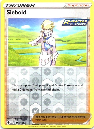 Siebold 153/198 Uncommon Chilling Reign Pokemon Reverse Holo Near Mint