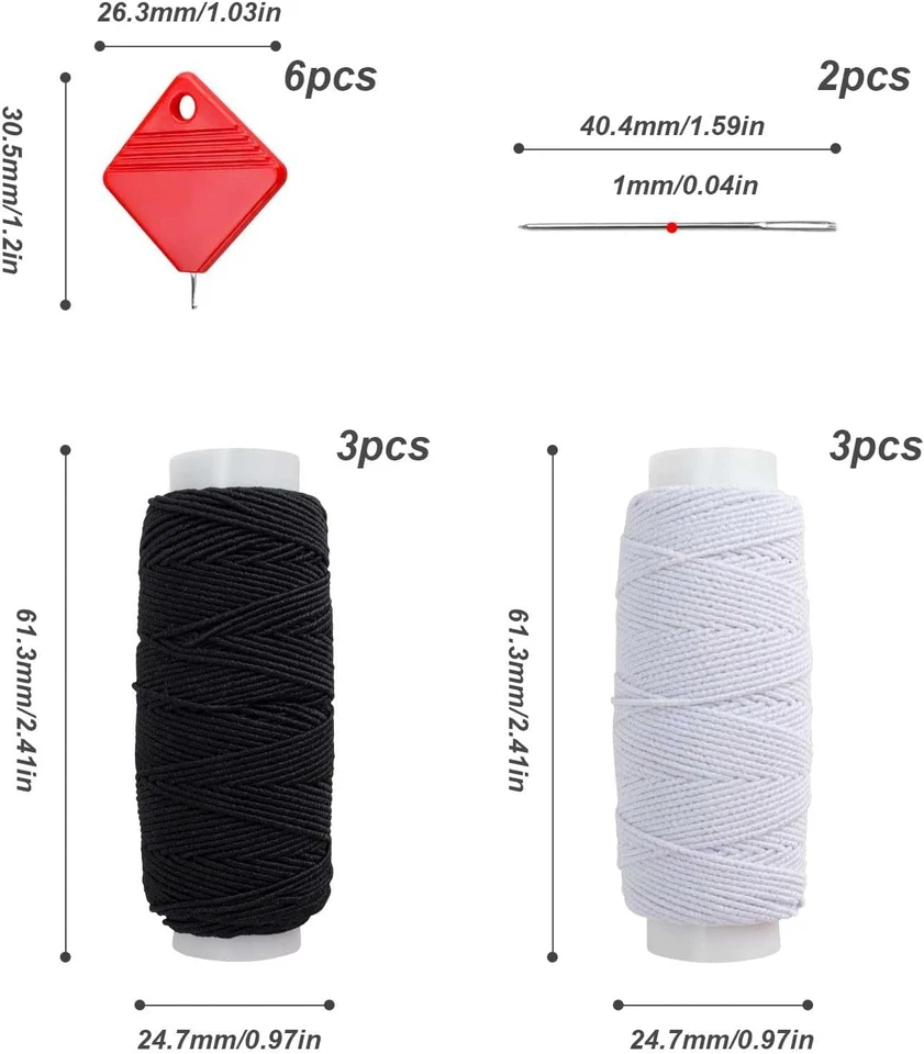 Filo Da Cucire Elastico, 6 Tomi, Filo Cucito, Macchina Da Cucire Con Infila Ago  - Immagine 2 di 4
